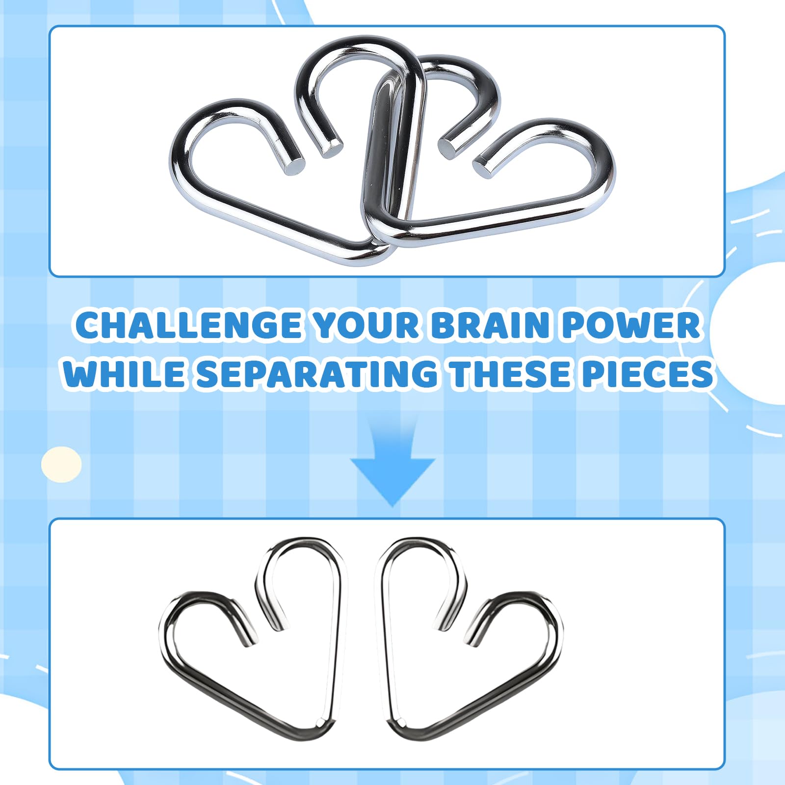 Metal Puzzles for Adults 24 Pack Brain Teaser Puzzles Set including Educational Toys for Kids and Adults Perfect for Family Game Nights and Travel Entertainment - Image 4