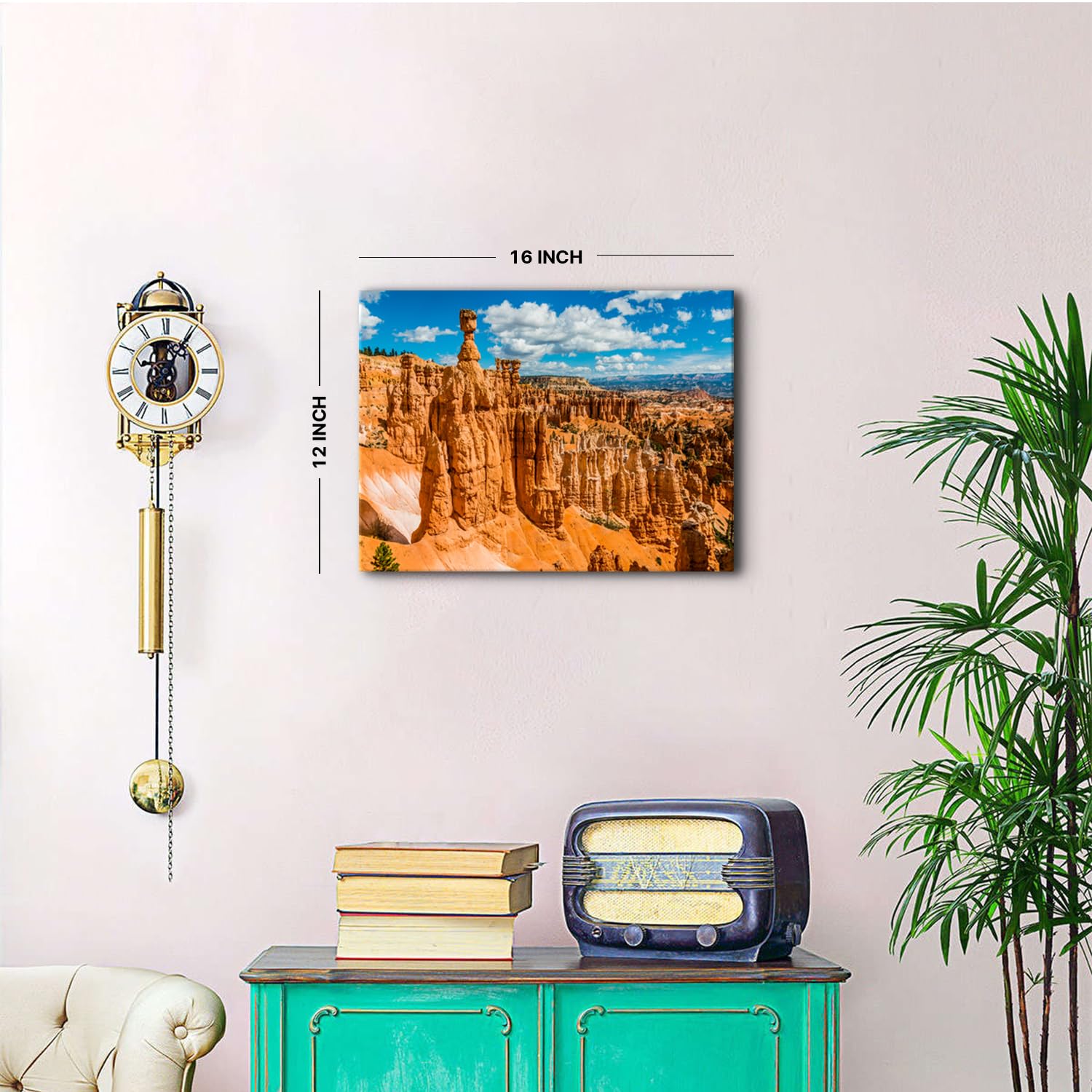 Bryce Canyon National Park Leinwand-Kunst, Utah, schönes orangefarbenes Bergfoto, Bild, Heimdekoration für Wohnzimmer, Schlafzimmer, Büro, Wanddekoration, modernes Kunstwerk, gerahmt, fertig zum