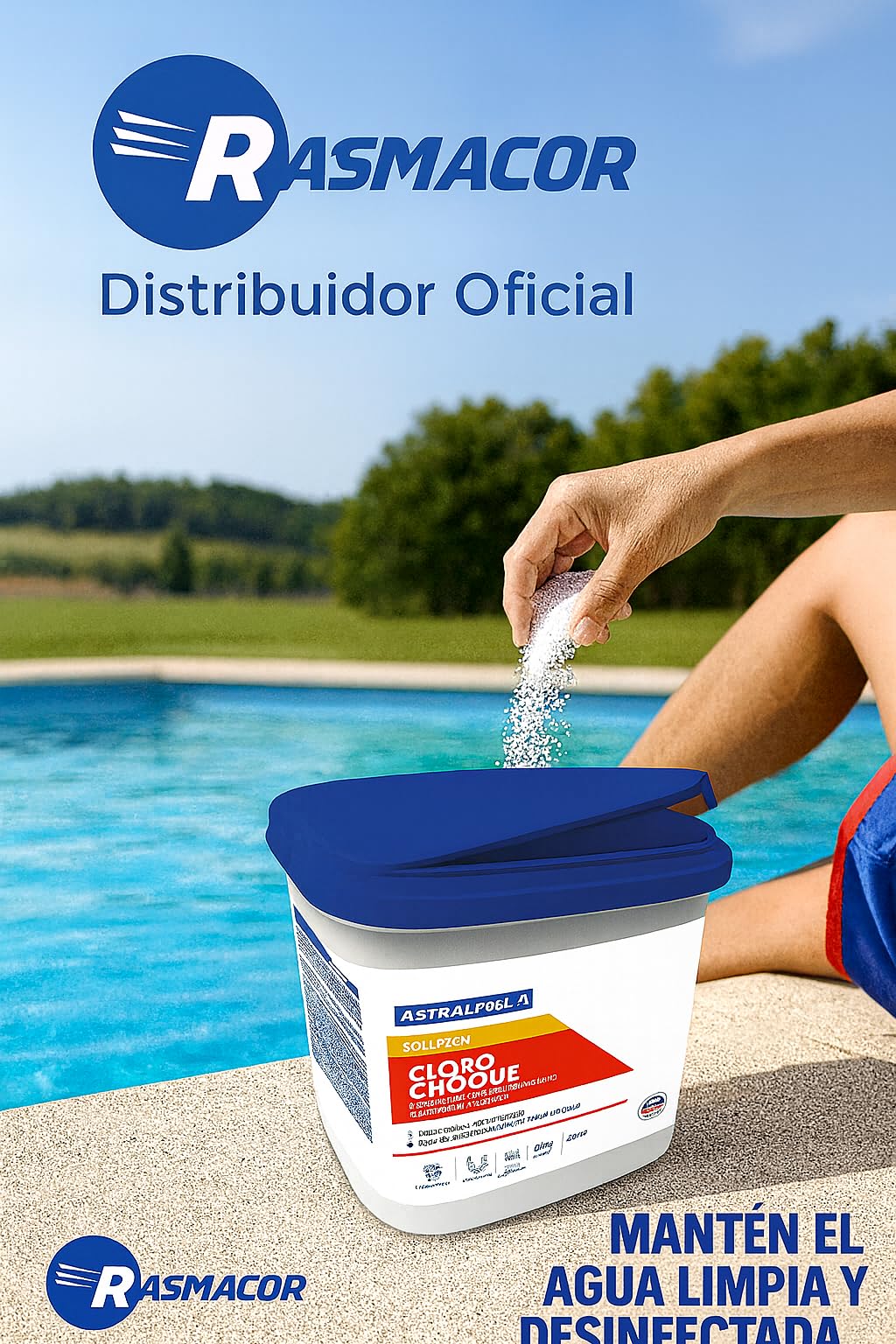 Rasmacor | Dicloro Granulado 11394 | Cloro de Choque Granulado Astral 5 kg | Disolución Rápida y Alta Estabilidad | 55% Cloro Útil | Ideal para Piscinas de Poliéster, Liner | Fluidra (1 Bote)