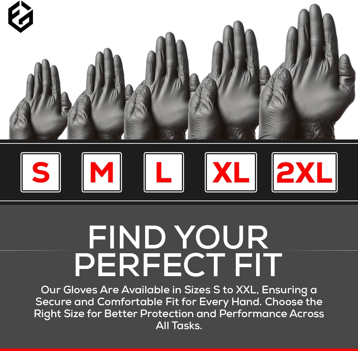 First Glove 3.5 Mil Black Nitrile Disposable Gloves - 1000 Count 2X-Large - Food Safe Cleaning Gloves for Cooking, Food Prep & Household - Latex Free, Powder Free, Textured Grip