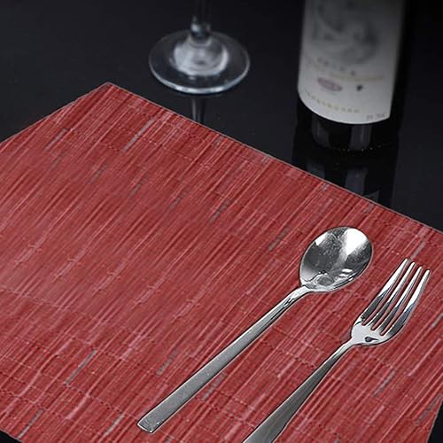 Miniatura 3 de Juego de 4 manteles individuales para mesa redonda, aislamiento térmico, resistentes a las manchas, en forma de cuña, tejido cruzado,