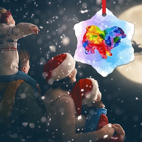 Miniatura 7 de Adorno de Navidad de acuarela para perro, Chow Chow, adorno de Navidad de cerámica, Chow Chow, silueta colorida de perro, adornos de Navidad para