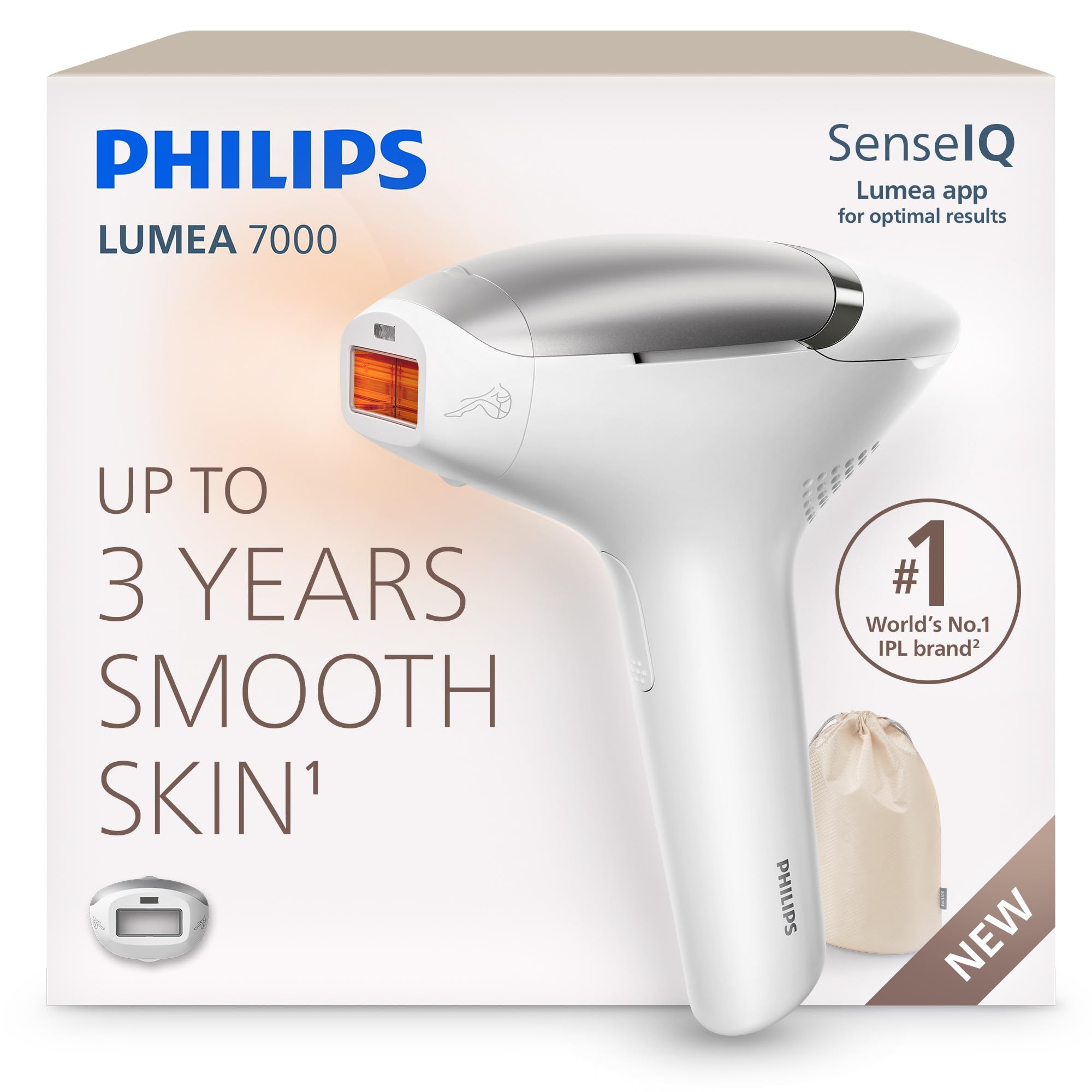 Philips Lumea 7000 IPL urządzenie do usuwania włosów – długotrwała alternatywa do depilacji laserowej, łatwe użytkowanie domowe, bezpieczeństwo klasy medycznej, mocowanie do ciała i nóg, BRI871/02