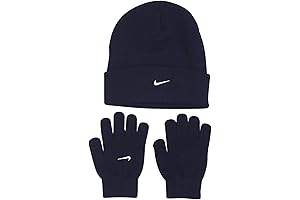 Nike Men's Essential Pack: Navy Knit Beanie and Gloves Set