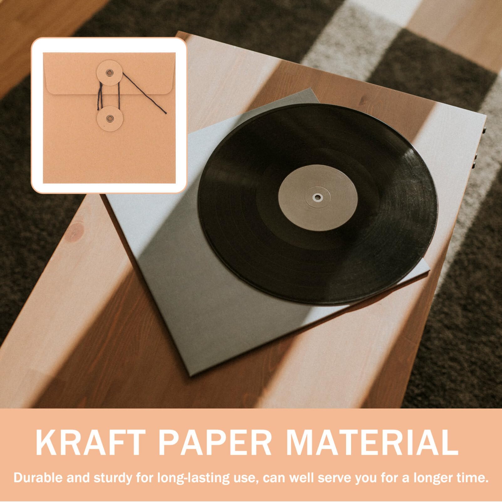 MAGICLULU 10pièces Enveloppes Kraft Papier Pour Cd Et Dvd Lot De Pratiques Pour Rangement Protection Des Disques Manches Et Chic Pour Transport Et Stockage