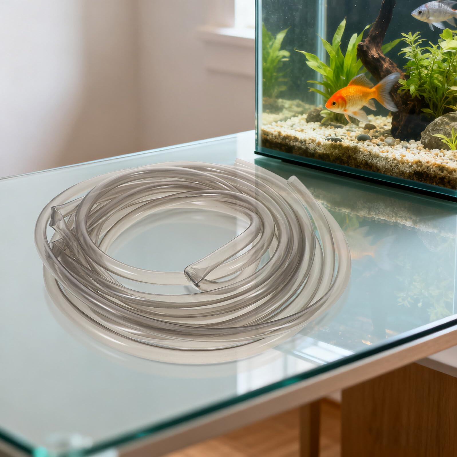 Gatuida Herramienta de Limpieza para Acuario con Manguera Transparente Abrazadera Sistema de Sifón para Cambio Rápido de Agua Limpiador de Grava para Peceras