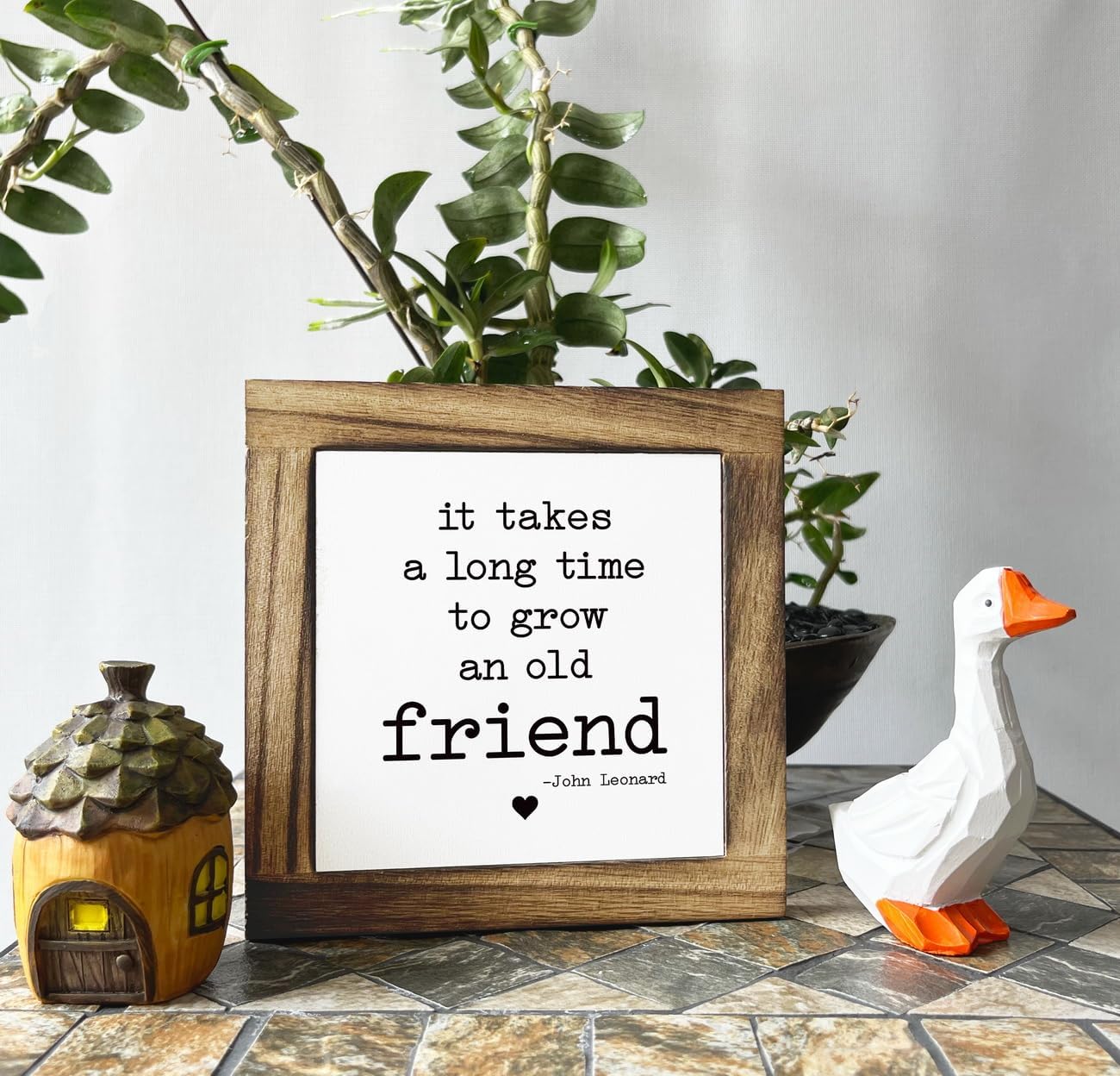 Desk Decor Gifts: Wooden Plaques, Meaningful Friendship & Old Friends Signs image 4
