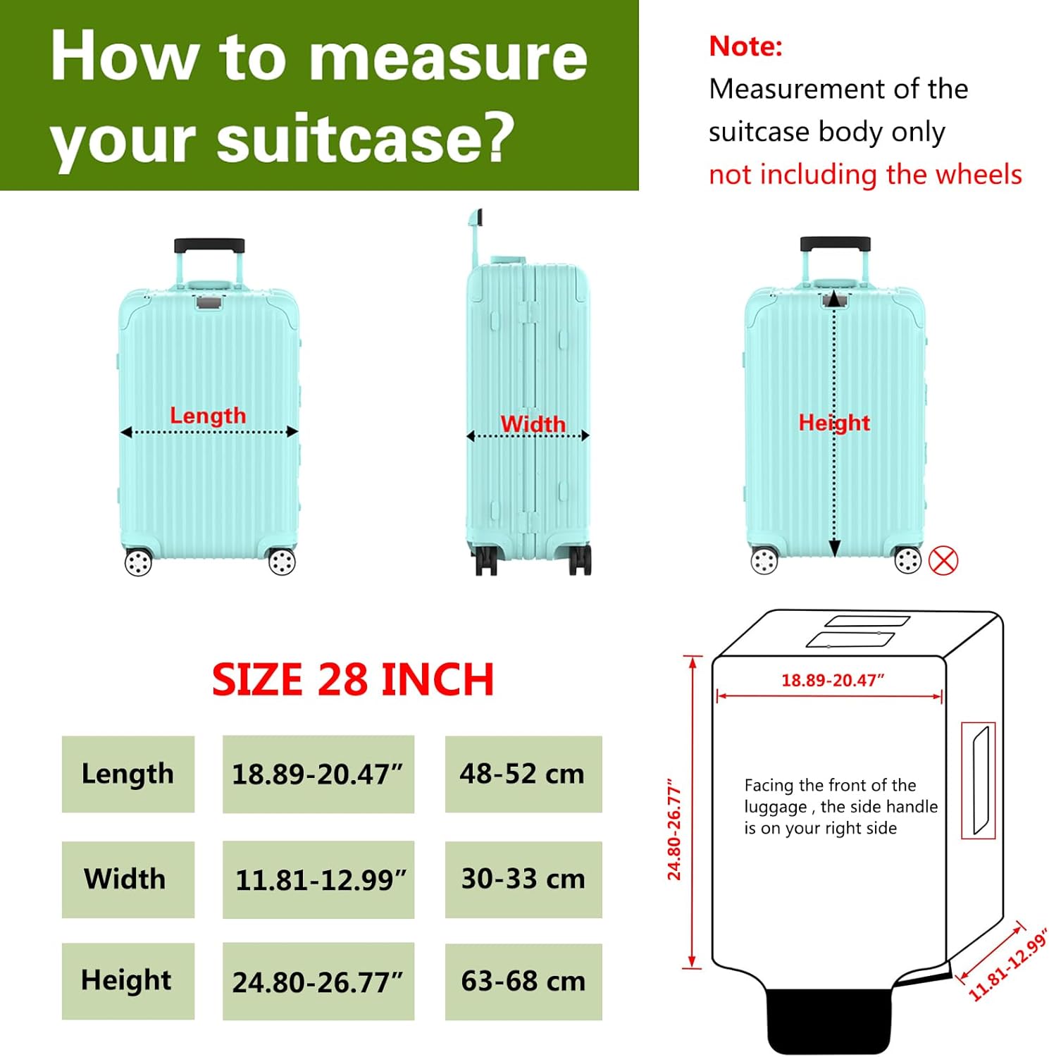 Suitcase Covers For Luggage, 28 Inch Clear PVC Luggage Covers Protector Full Thicken Transparent Waterproof Suitcase Sleeve With Large Velcro for 28" Wheeled Suitcases - Image 2
