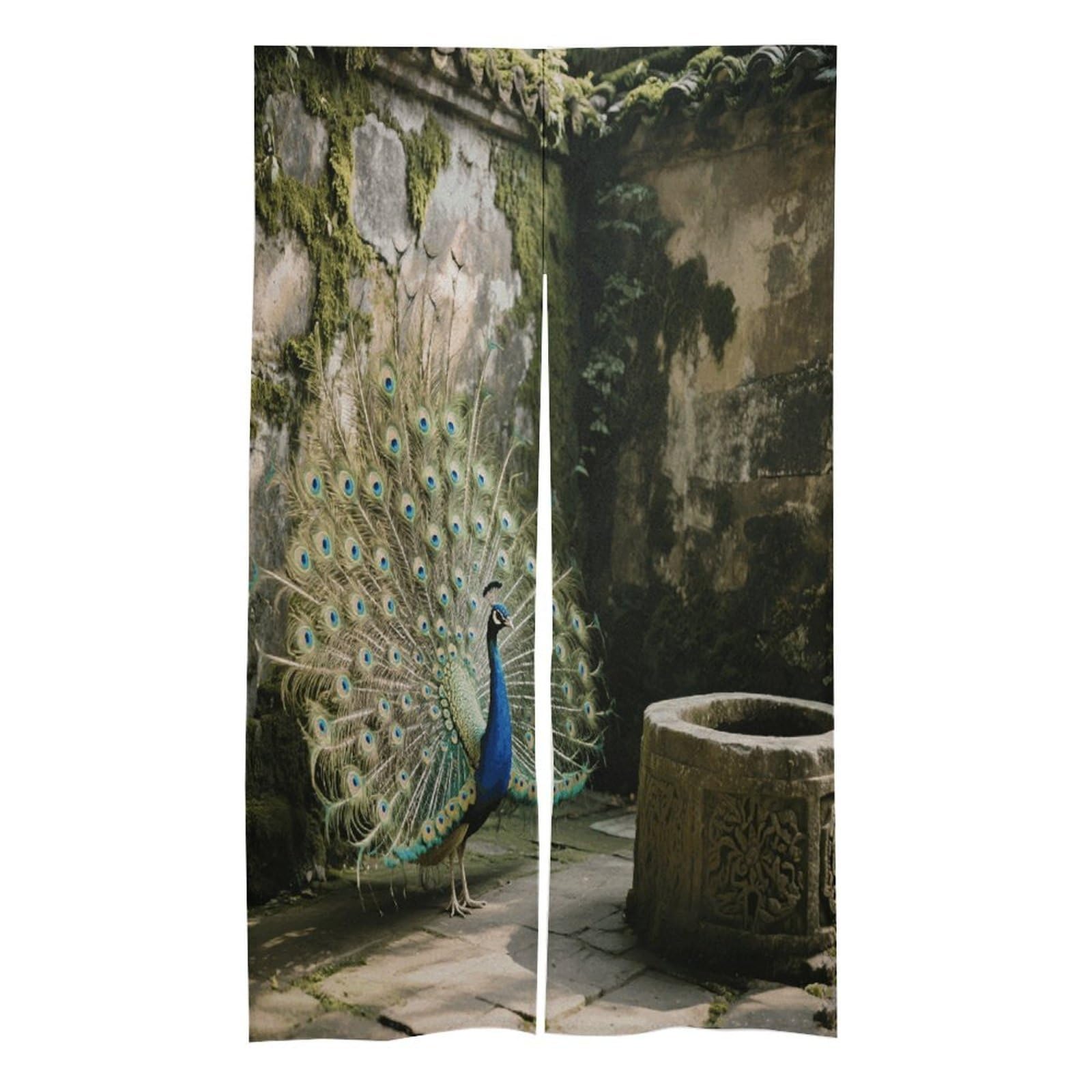 VstaDank Cute Peacock Noren Doorway Curtain Printed Window Treatment Door Tapestry Chinese Traditional Doorway Curtain Long Type Door Tapestry for Home Decoration