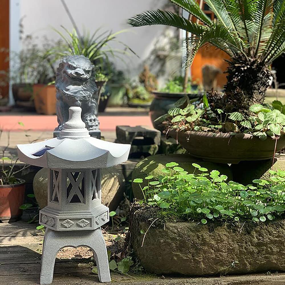 Dekoracja ogrodowa ozdoba solarna pagoda ogród podwórko rzeźba latarnia zen azjatycka dekoracja światło na patio podwórko