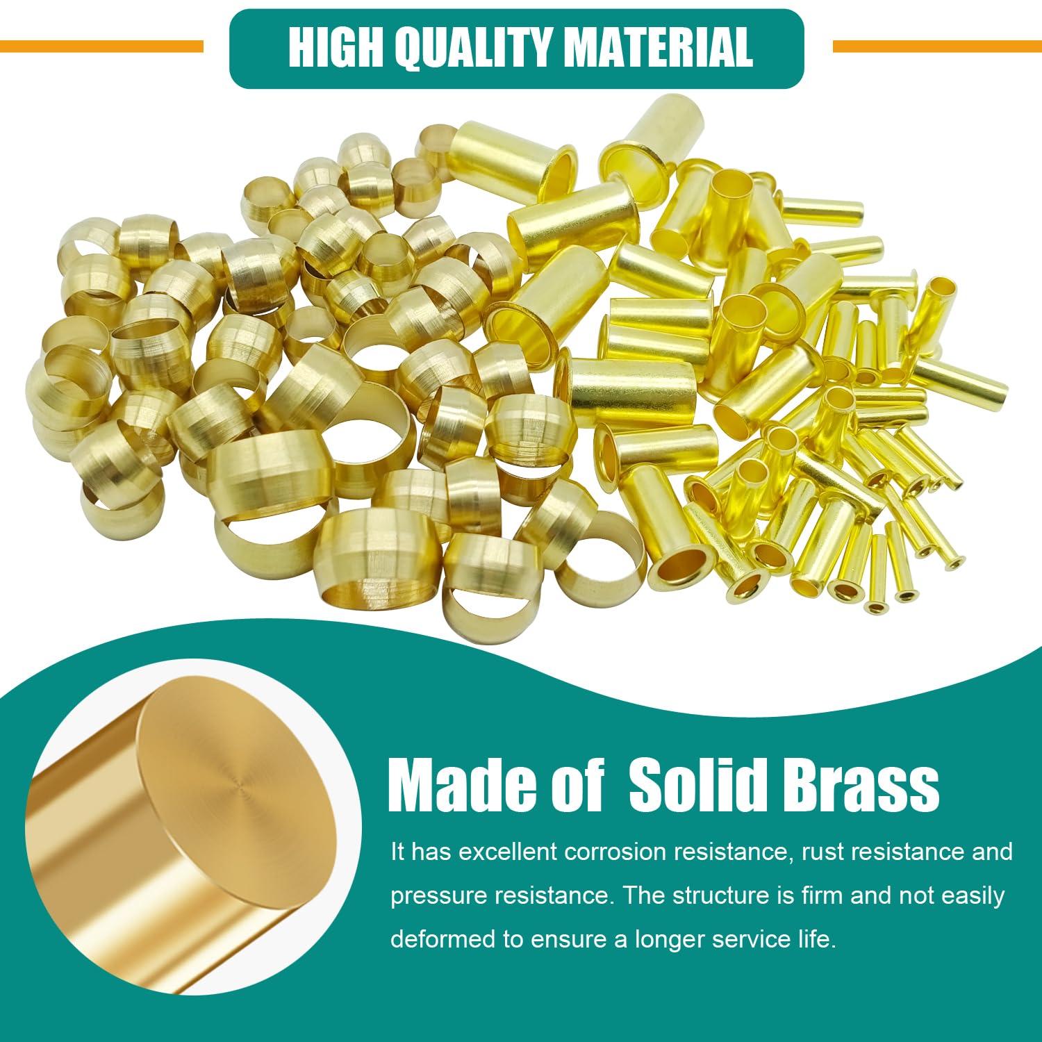 1/4 Water Line 240-Piece Brass Compression Fitting Kit - 6 Sizes For ...