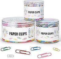 Vista 8 de 1800 Clips de papel de tamaños surtidos grandes, medianos y pequeños, duraderos y resistentes al óxido, clips de papel para oficina, escuela y uso