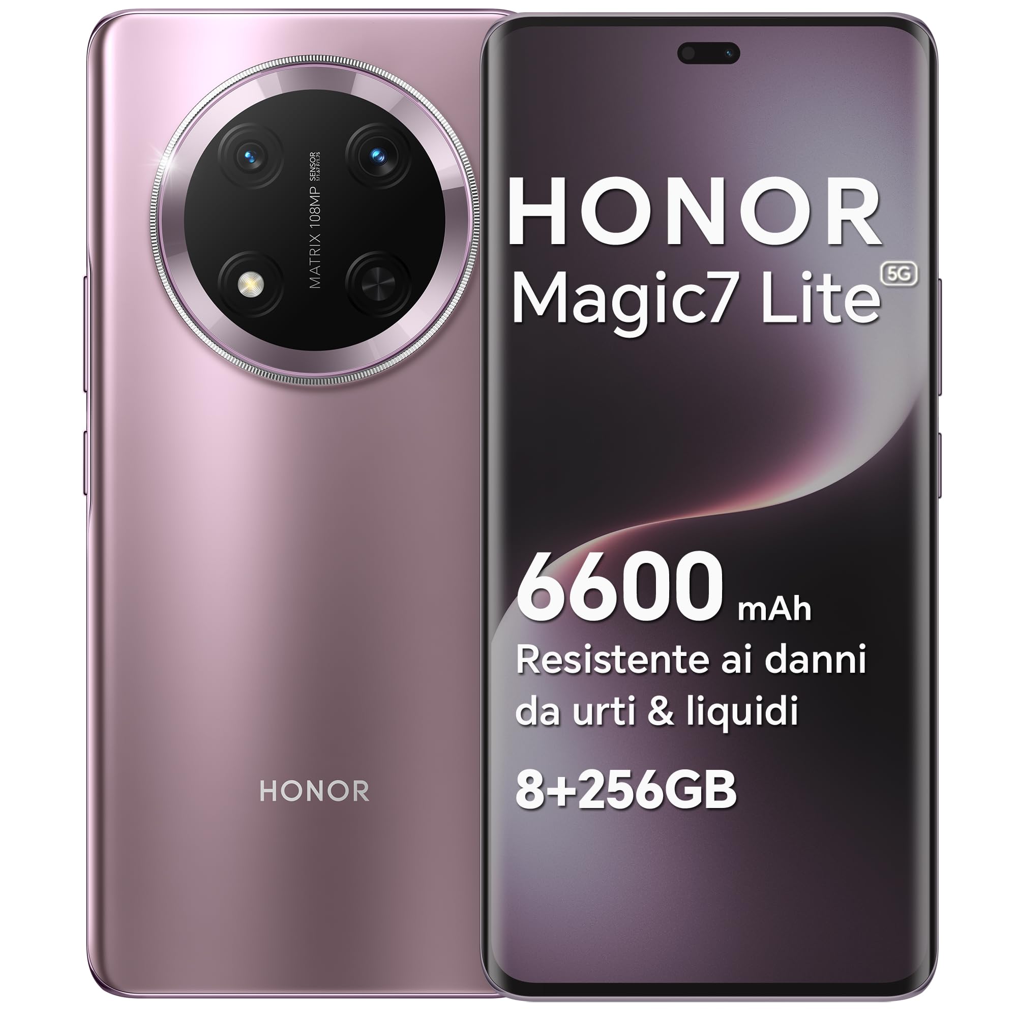 Recensione HONOR Magic7 Lite Smartphone 5G Android 14 Dual SIM NFC, 8GB RAM 256GB, 6600 mAh, 6.78 pollici AMOLED Display,Drop/Water/Heat-Resistente,108 MP, esperienza intelligente AI, Titanium Purple