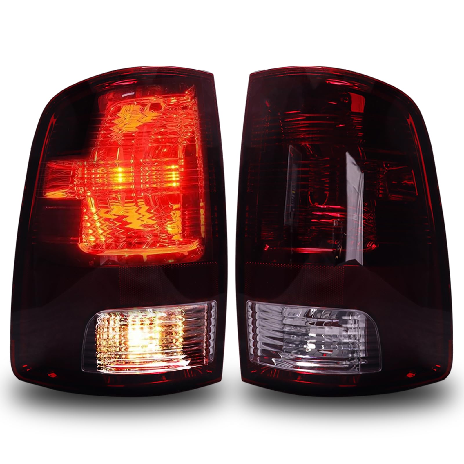 Photo 1 of MAYELLO Pair Smoked Red Tail Lights w/Bulbs for 2009-2018 Dodge Ram 1500 2500 3500, 2019-2024 Ram 1500 Classic,Black Out Dark Rear Lamps fit Factory Halogen Trims Only