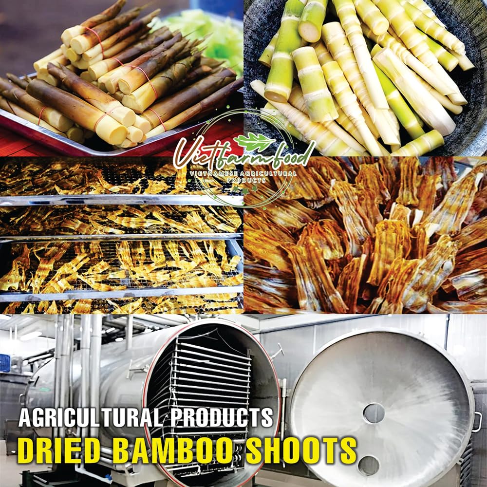 DRIED FOREST BAMBOO SHOOT 5.29 Oz (150g) VIETFARMFOOD: Dried agricultural product with pure natural flavor. Used as cooking ingredients to prepare delicious, nutritious dishes, suitable for vegetarian