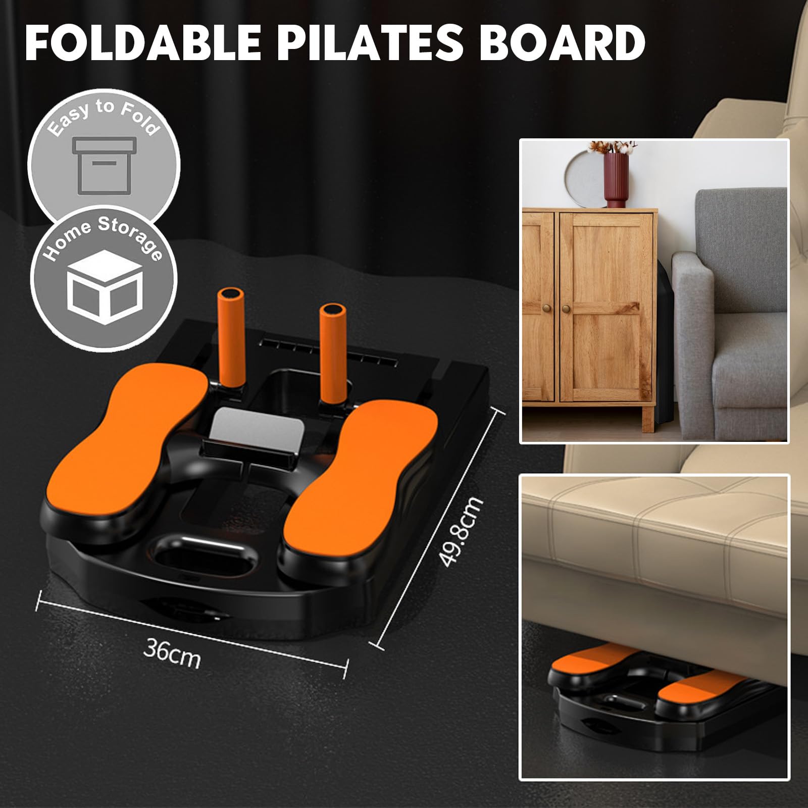 Planche de Pilates Pliable avec Rebond Automatique 24 Pieds antidérapants Multifonction Capacité 300 kg