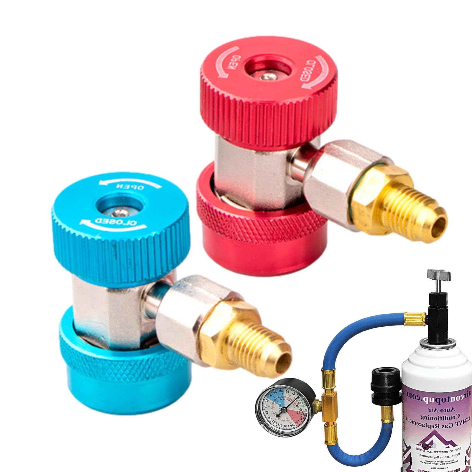 Neamou R1234Yf Quick Couplers Kit | AC Fittings R134A Adapter - R1234Yf to R134A Adapter, High/Low Pressure Hose Adapter Fitting, Quick Connector for Car Conditioner AC Charging