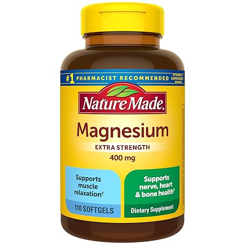Nature Made Magnesium Oxide 400 mg Softgels, Extra Strength Magnesium Supplements for Men and Women, Support for Muscle, Nerve, Bone and Heart, 110 Day Supply - 110 Count (Pack of 1)