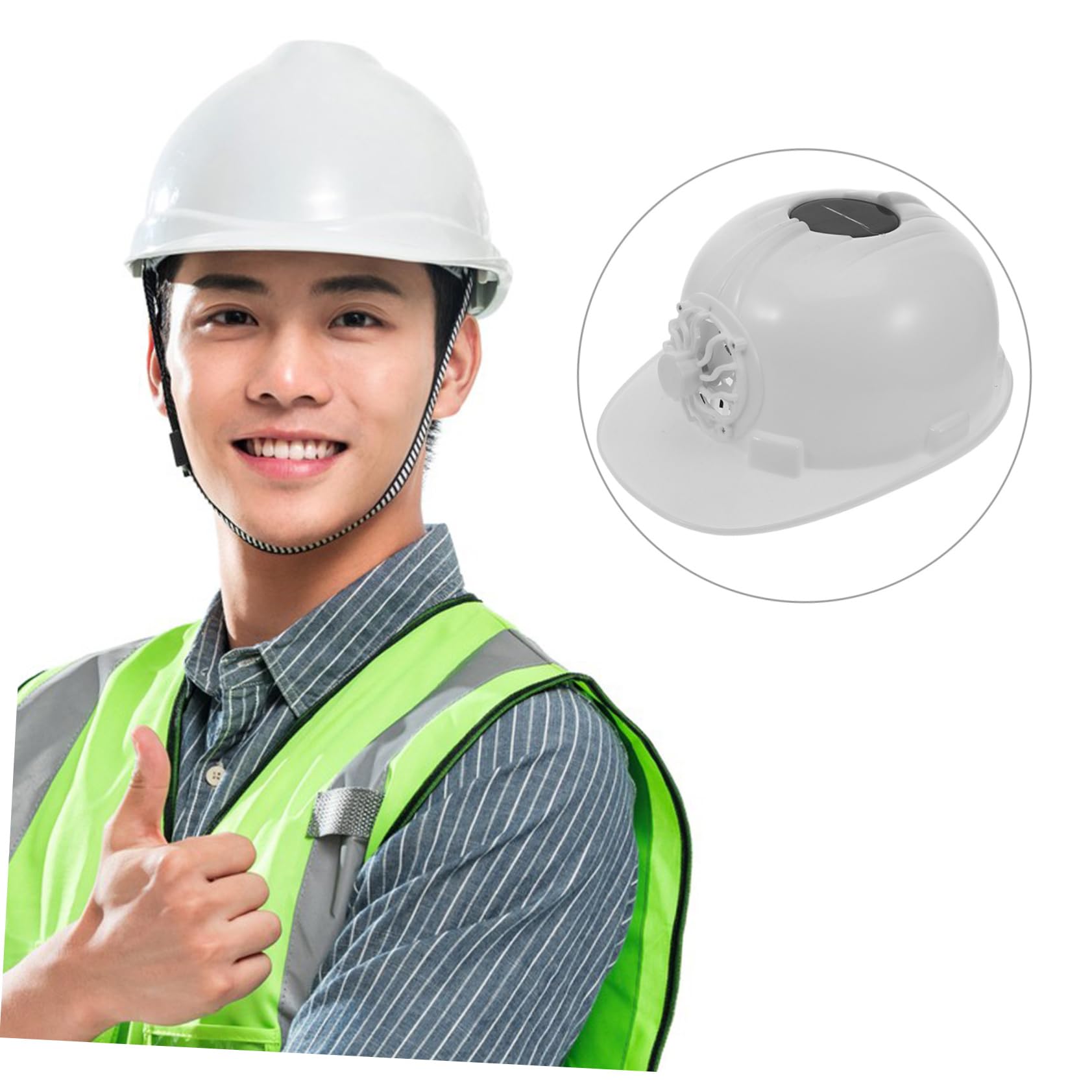Ipetboom Sicurezza con Ventilatore Solare Integrato Protezione Antiurto e Solare Traspirante per Lavoro Esterno Raffreddamento per Comfort
