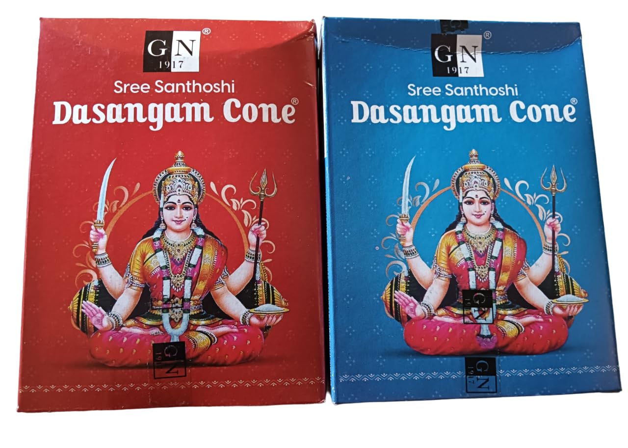 TPFG Fragrances Pvt Ltd Sree Santhoshi Dasangam Incense Cone - 1 Pack of 12 Boxes, 240 Pieces Each-image-31