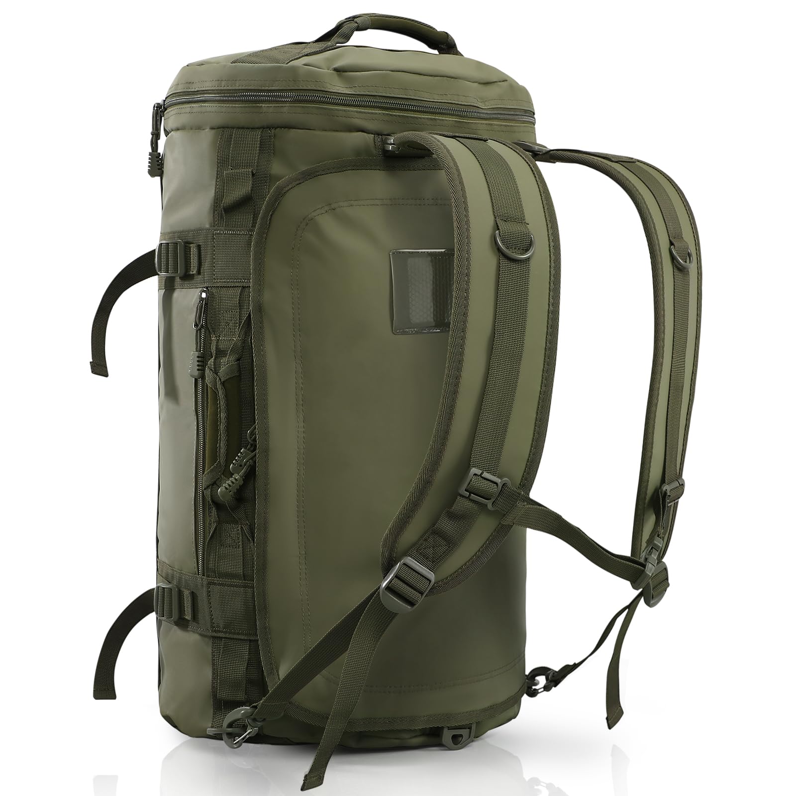 Haimont45L Gym Duffle Backpack Bag Convertible Travel Duffle with Shoes Compartment for Men Women with Straps, Water-resistant, Army Green