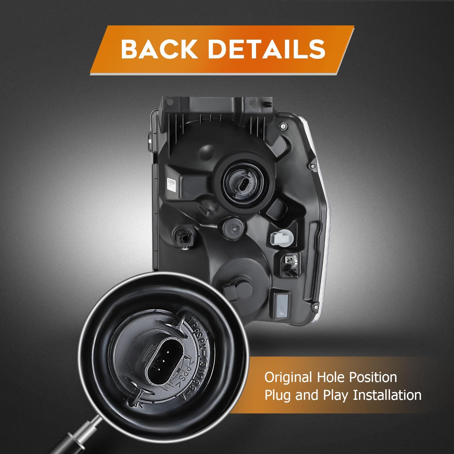 Headlight Assembly For Ford For E-150 2008-2014 For E-250 For Ford For E-350 Super Duty 2008-2019 2021 Chrome Housing Clear Lens Driver Side Headlamp