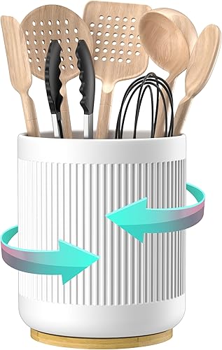 ebeau Soporte para utensilios de cocina, soporte grande para utensilios de cocina (7.5 pulgadas de alto x 6 pulgadas de ancho), soporte de