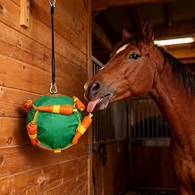 Horse Treat Ball | Carrot Feeder Toy for Boredom Relief & Play | Insert Carrots for Enrichment, Blue or Green Jolly Ball for Horses, Donkeys, Sheep, Cattle Blue