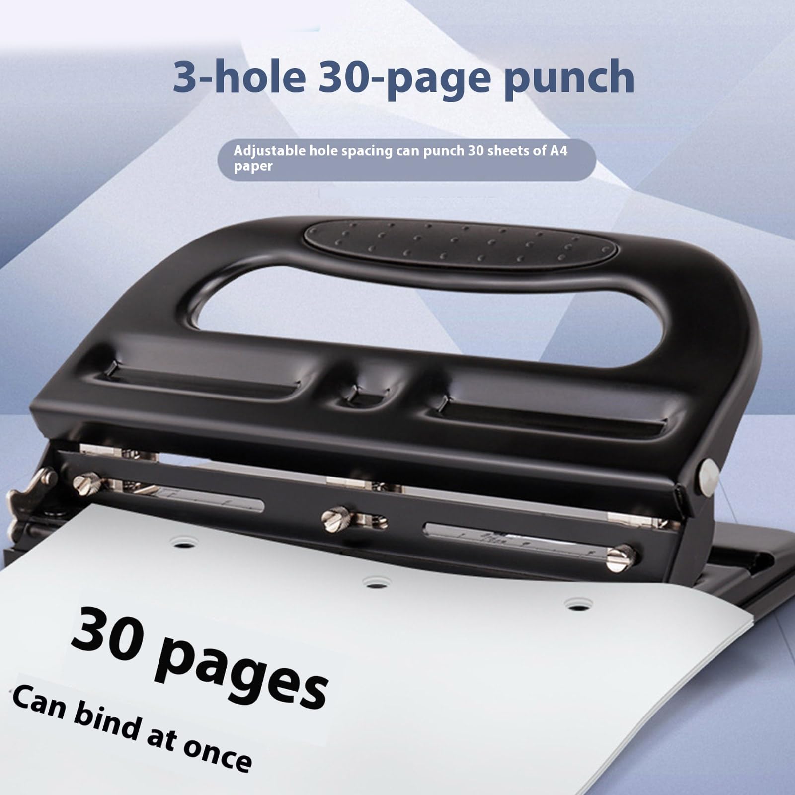 3 Locher, 30 Blatt Kapazität, arbeitssparende Stanzmaschine, robuster Papierstanzer für Büro, Schule, Metall Papierstanzer Büro