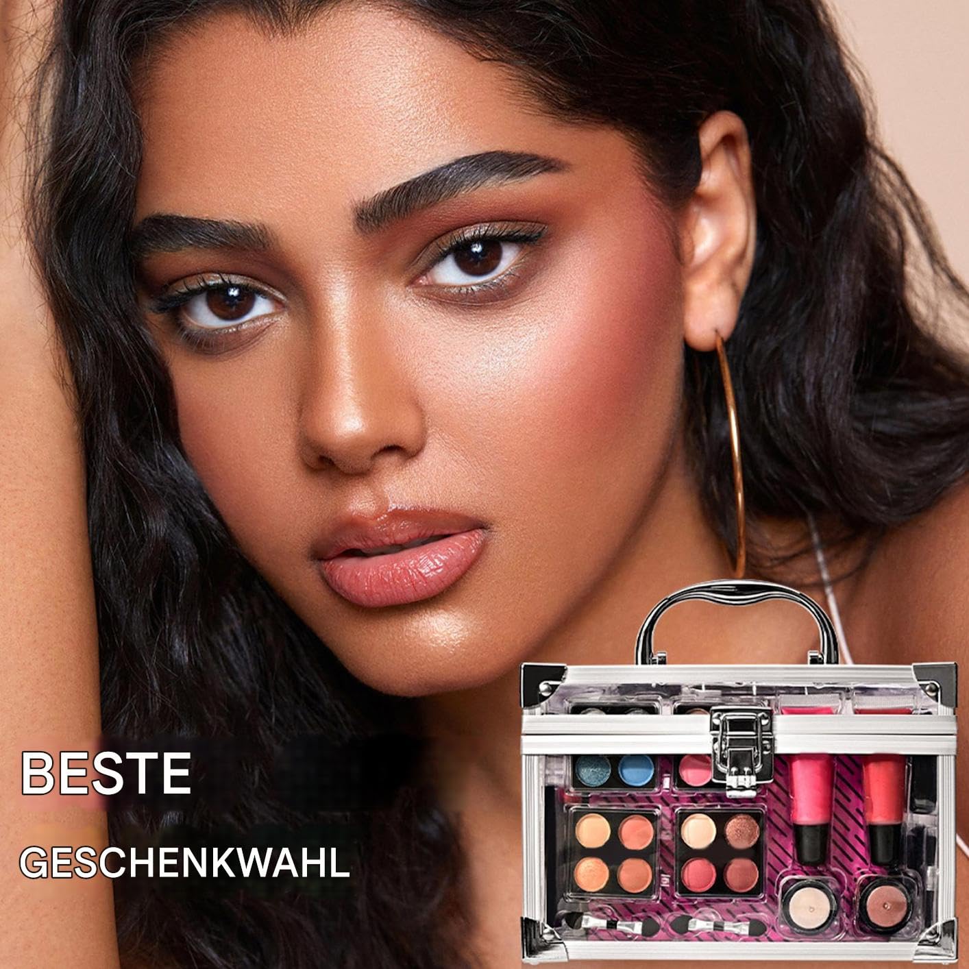 Professionelles Make-up-Set Tragbares Reise-Makeup-Set Mit | Contour-Palette, Blush-Pinsel Mit Etui Für Jugendliche, Alltag, Reisen, Bühnenauftritte & Hochzeiten