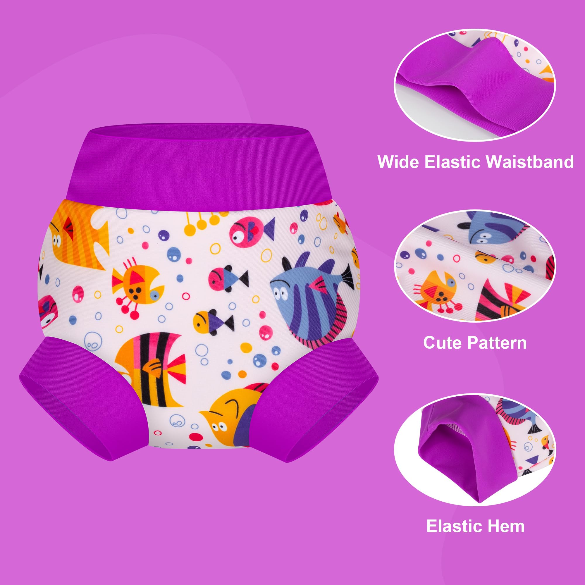 BIG ELEPHANT Pannolini da Nuoto per Bambini 38 Pezzi – Riutilizzabili, Regolabili e Lavabili Costume da Bagno per Neonati e Bambini - 5