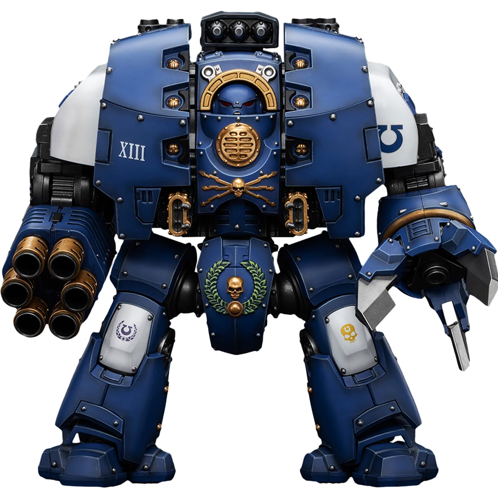 JOYTOY Warhammer 40K Ultramarines 1/18 Action Figures Ultramarines Leviathan Dreadnought with Cyclonic Melta Lance And Siege Claws Model Collection