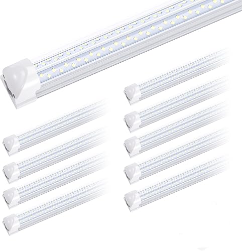 Miniatura 8 de FALANFA Luz de tubo integrada en forma de V T8 de 8 pies, doble lado, 4 filas, lámpara LED de 120 W, AC85-277V 14400 lúmenes 6000 K blanco frío, luz
