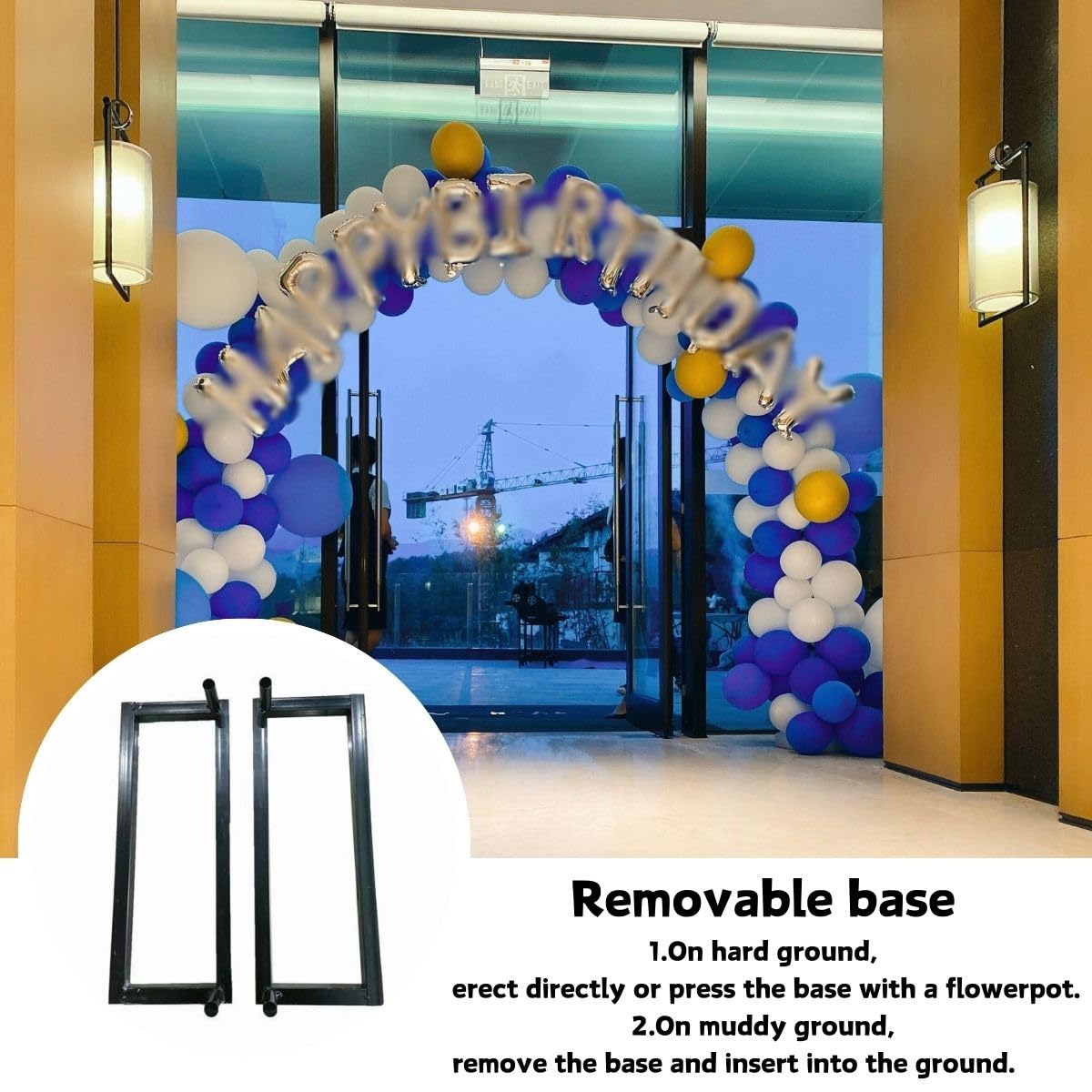Schwarzer Metall-Gartenbogen, 240 x 220 cm, Rosenspalier für Kletterpflanzen, einfach zu montieren, Gartenlaube für Hinterhof, Landschaftsbau und Dekoration