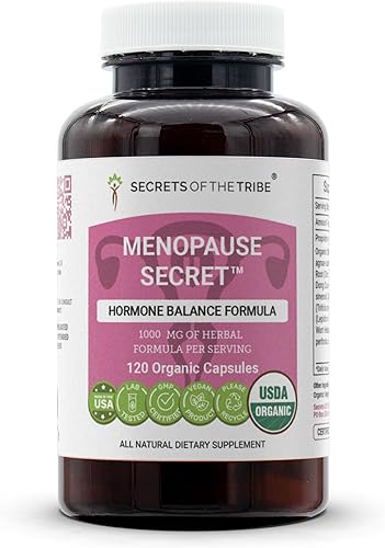 Menopause Secret - Cápsulas orgánicas USDA Cápsulas vegetarianas orgánicas certificadas, suplemento dietético de hierbas Vitex, cohosh negro, Dong