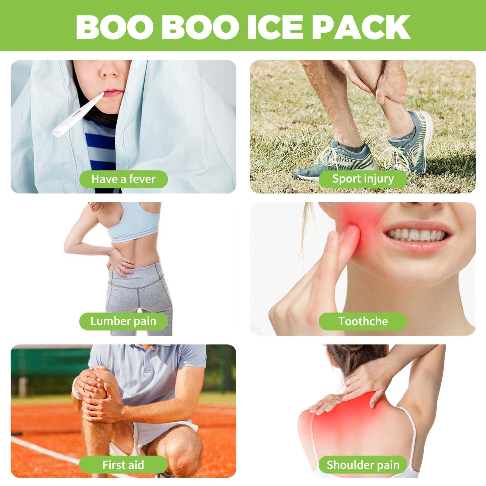 Boo Boo - Paquetes de hielo reutilizables para niños, compresa fría no tóxica para golpes y lesiones, paquete de 5 paquetes de hielo coloridos para niños (sin BPA, seguro para niños)