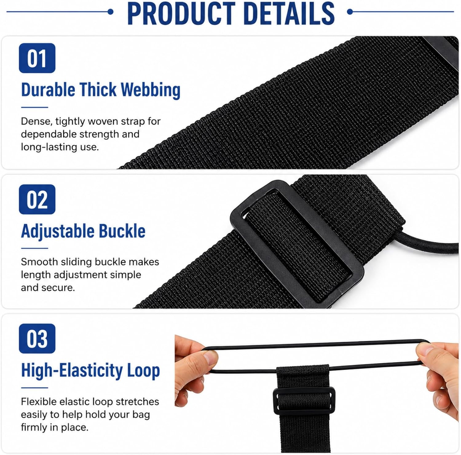 4 Pack Adjustable Luggage Connector Straps for Suitcases Carry-On Bags