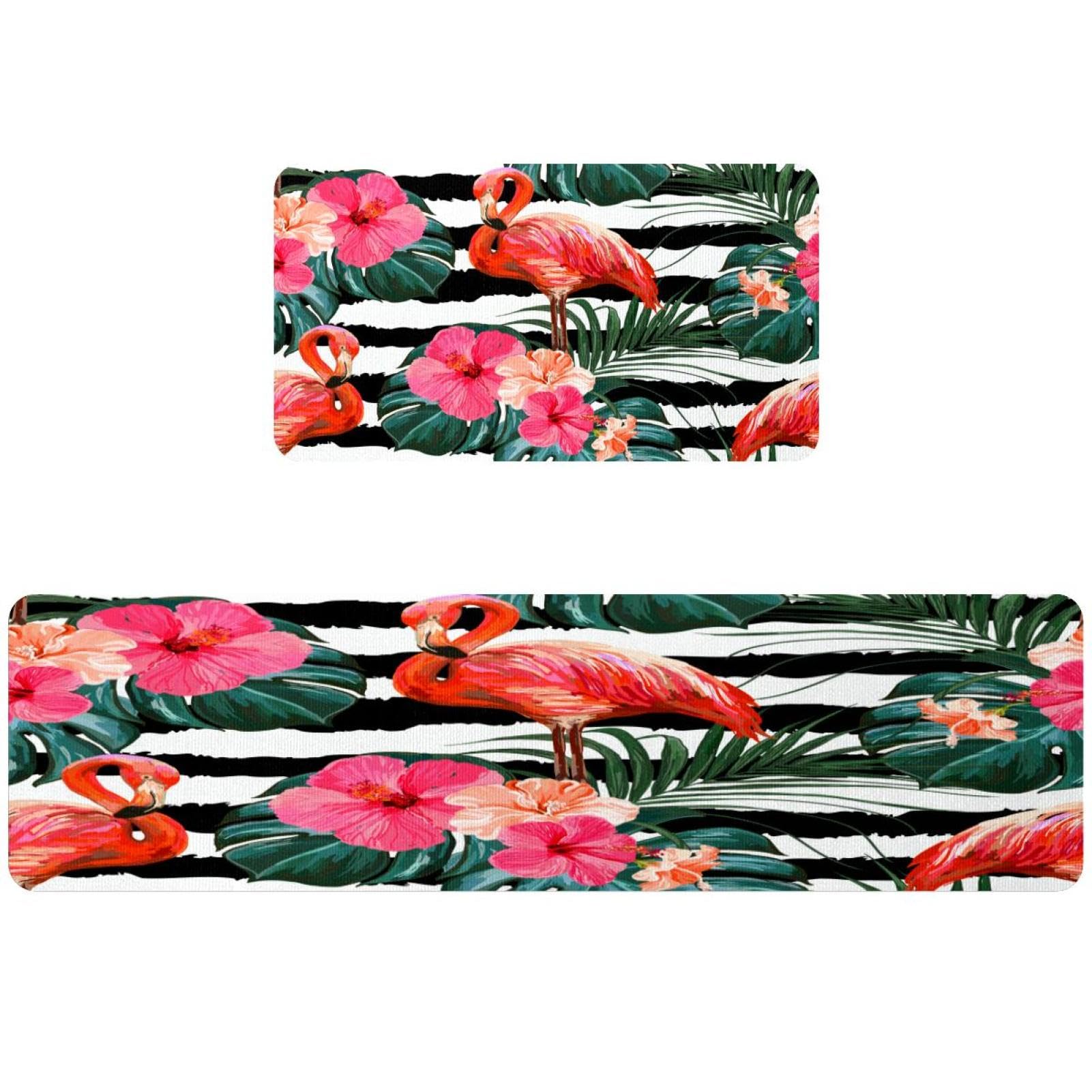 Alfombras de cocina lavables VAPOKF antideslizantes y superabsorbentes con diseño tropical