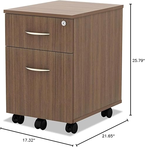 Miniatura 3 de Alera ALEVABFWA Valencia Series 15.88 pulgadas x 19.13 pulgadas x 22.88 pulgadas. Gabinete de archivos móvil con pedestal, color nogal