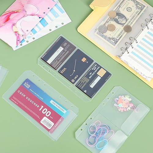 Miniatura 6 de 30 piezas de bolsillo para carpeta A6 de Trisección sin cremallera, insertos transparentes para planificar presupuestos, organizador de carpetas a