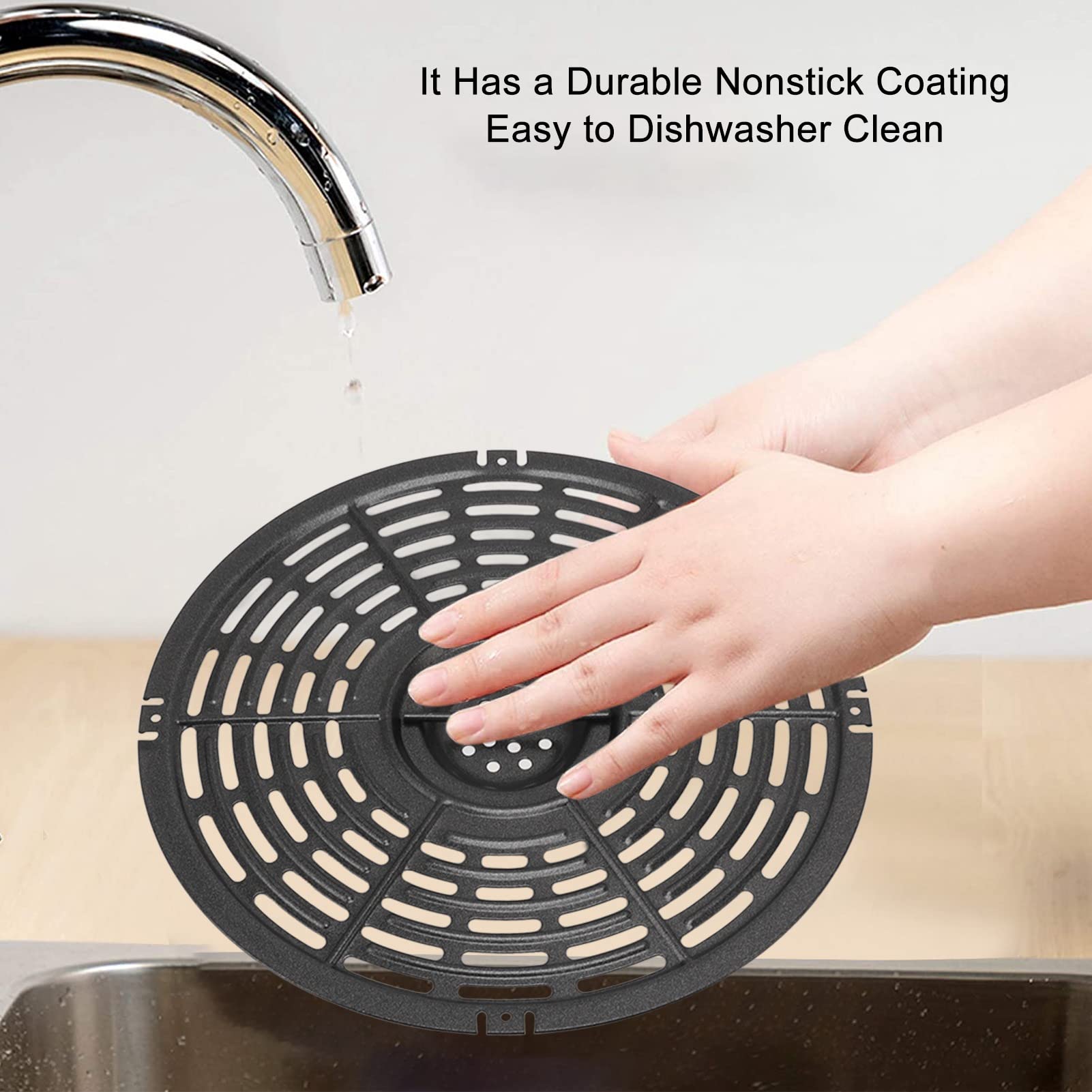 Vervangende Grillpan Voor Air Fryer - Ronde Hittebestendige Nonstick Lade Mand Voor Crisperplaat Vaatwasmachinebestendig 22cm