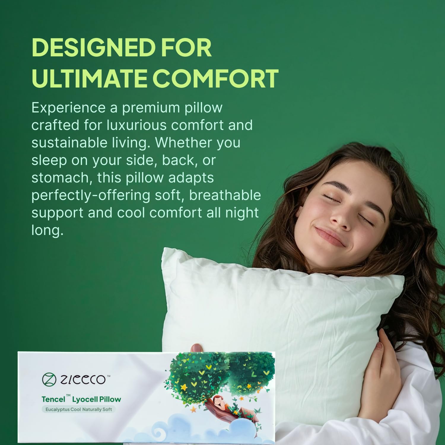 Zleeco Organic Tencel Lyocell Toddler Pillow Set (13x18) - Cooling, Hypoallergenic & Machine Washable - View #3