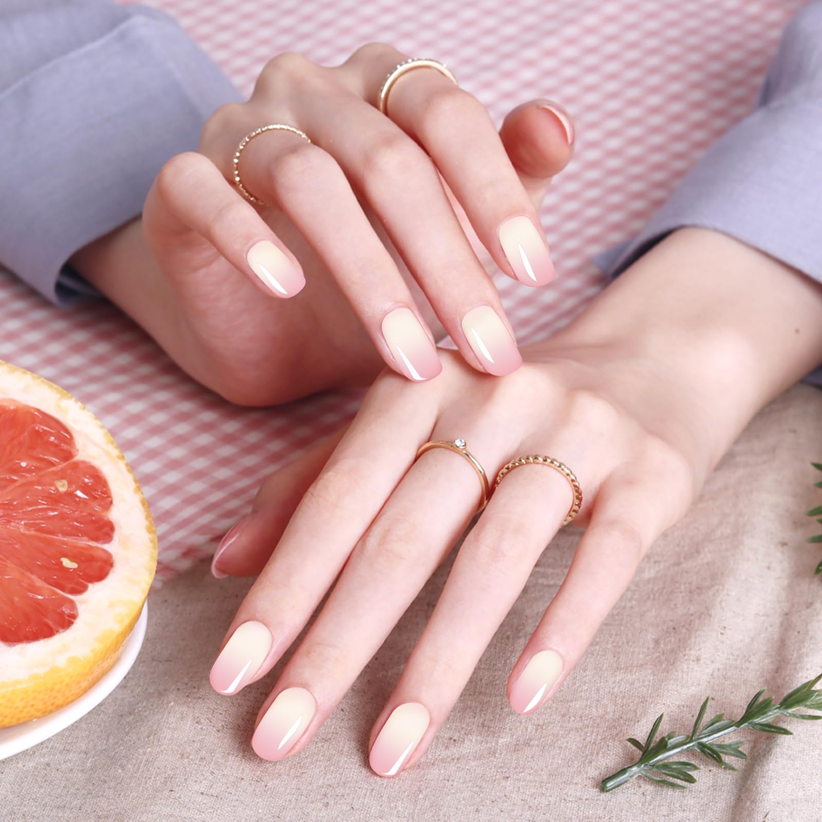 MWOOT Semi Cured Gel Nail Strips, Work with UV Lamp Cured Gel Nail Stickers Easy to Apply - Image 2