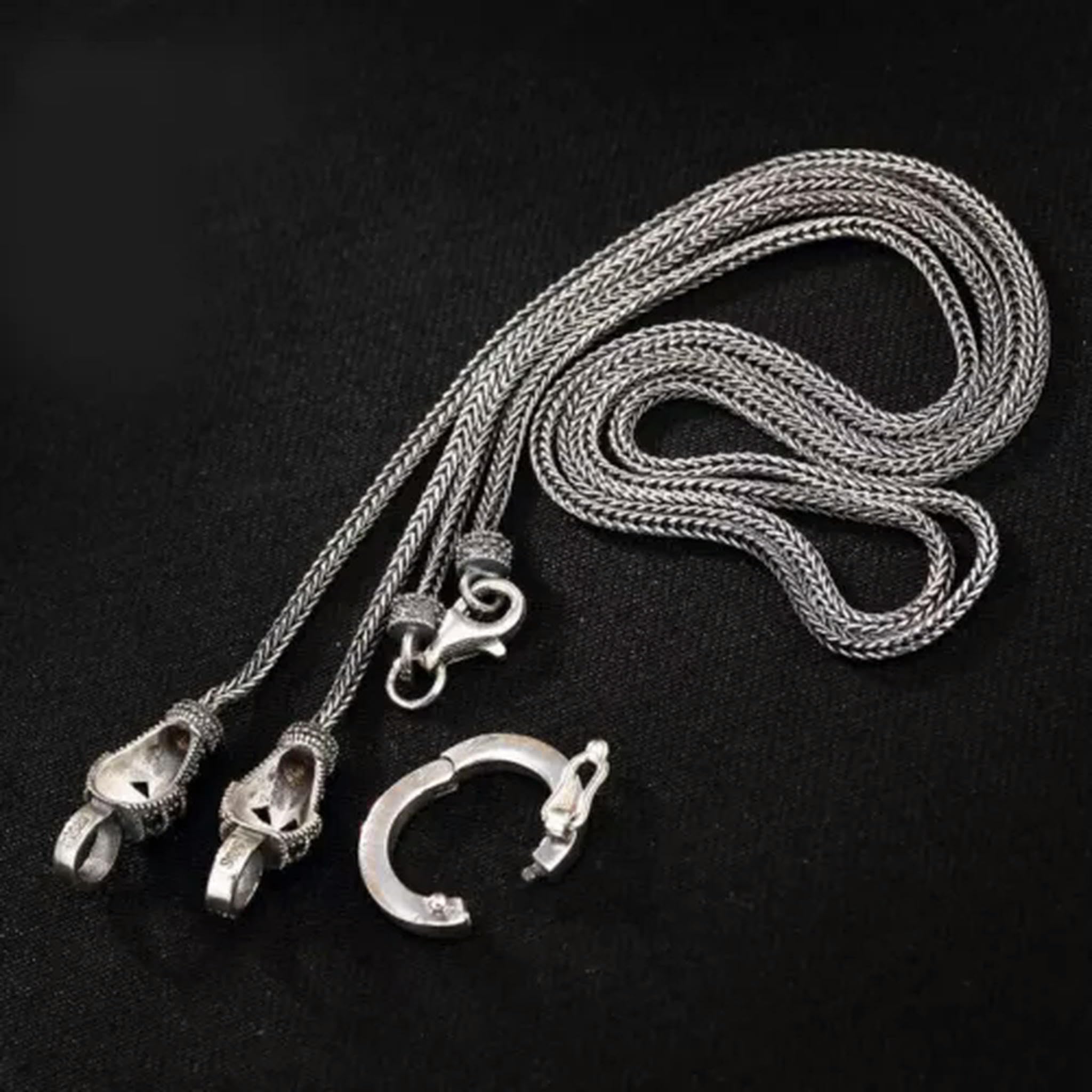 Spiga-Kettenhalskette aus Sterlingsilber mit Anhänger und Gliederschloss A2643-28/71 cm