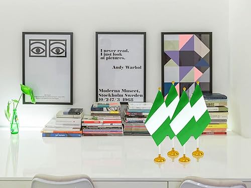 Miniatura 75 de WXTWK Paquete de 12 banderas argentinas de escritorio con base de soporte, decoración de celebración para eventos y eventos