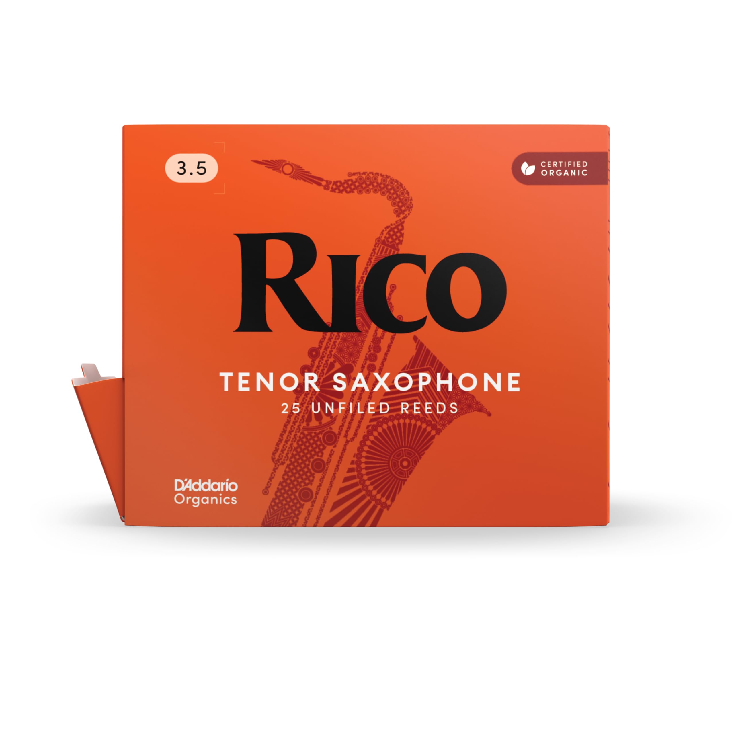 Rico Organic Ance per Sassofono Tenore Forza 3.5, Confezione da 25