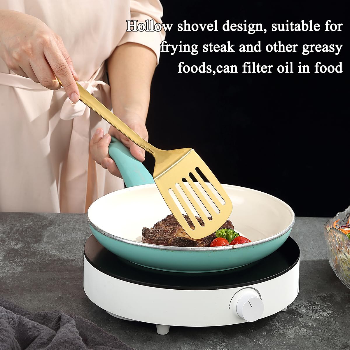 Set Spatole In Acciaio Inox Kyraton - Per Pentole Antiaderenti, 2 Pezzi - Foto 8