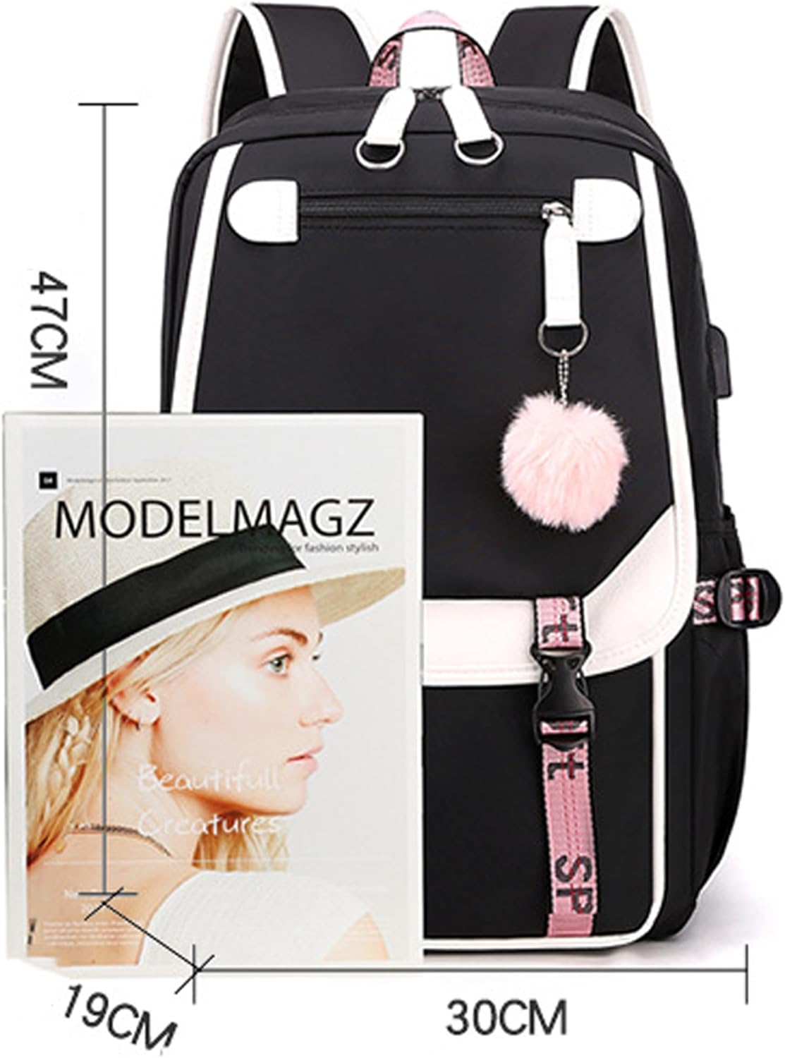 Roffatide Anime Kuromi Print Business Casual Laptop Shoulders Backpack Travel Hiking Daypacks Rucksack 17 Inch B, LYB15802