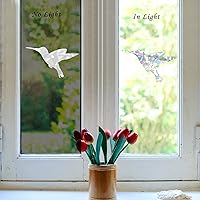 Vista 2 de Calcomanías estáticas grandes de colibrí para ventana, anticolisión, para ataques de pájaros, calcomanías de conciencia de cristal, para evitar que