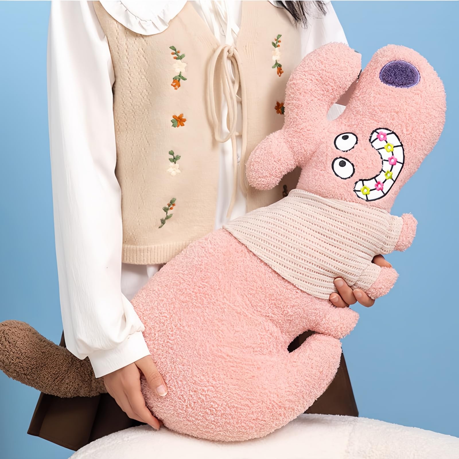 Körperkissen in Hundeform – langes Plüschtier, umarmende Nackenrolle, niedlich, gefüllt, Welpe, Wurfkissen zum Schlafen, Bein, Bett, Sofa, Stuhl, Rückenstütze für Zuhause, Geschenk, Rosa